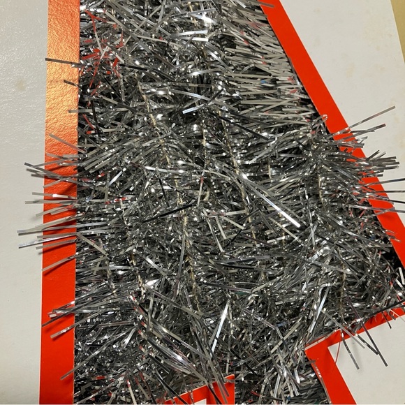 Vintage 60s SS Kresge Co Silver Tinsel Garland 3" Wide x 24 Feet with Box - Picture 4 of 6